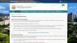 E-Services Information - Department of Taxation - Hawaii.gov