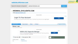 webmail.ehclients.com at WI. Webmail - Login - Website Informer