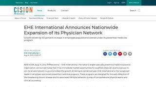 EHE International Announces Nationwide Expansion of Its Physician ...
