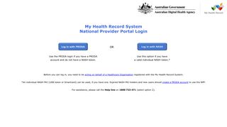 My Health Record System Provider Portal Login
