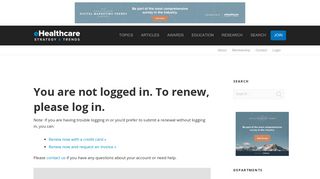 Renew - Please Log In – eHealthcare Strategy and Trends