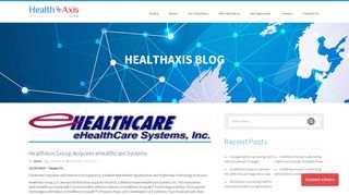 HealthAxis Group Acquires eHealthcare Systems - HealthAxis ...