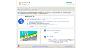Saskatchewan Health Services Card Registration