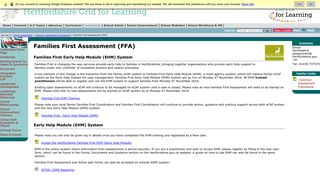 Families First Assessment - Hertfordshire Grid for Learning