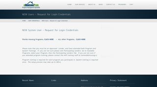 NEW Users - Request for Login Credentials - EhousingPlus