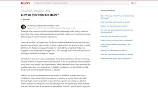 How to write for eHow - Quora