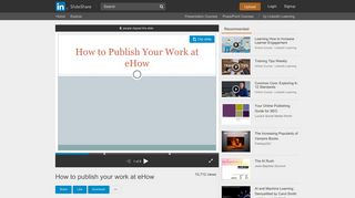 How to publish your work at eHow - SlideShare