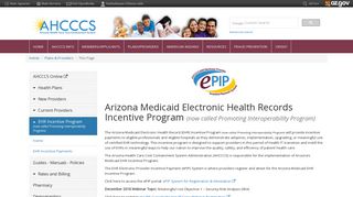 Electronic Health Records Incentive Program - ahcccs