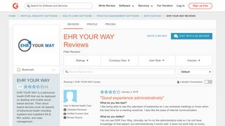 EHR YOUR WAY Reviews 2018 | G2 Crowd