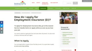 How do I apply for Employment Insurance (EI)? - Settlement.Org