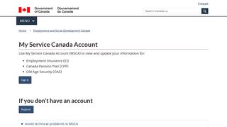 My Service Canada Account (MSCA) - Canada.ca