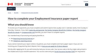 How to complete your Employment Insurance paper report - Canada.ca