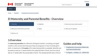 EI Maternity and Parental Benefits - Overview - Canada.ca