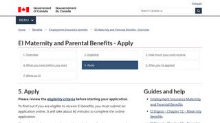 EI Maternity and Parental Benefits -Apply - Canada.ca