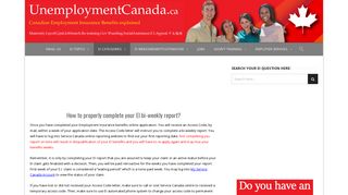 Complete EI weekly report – Canadian Unemployment Insurance