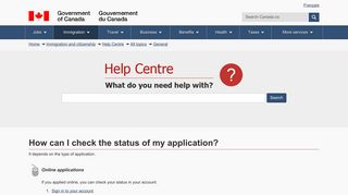 How can I check the status of my application? - Canada
