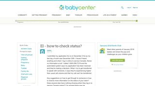 EI - how to check status? - January 2018 Birth Club - BabyCenter ...