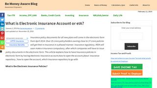 What is Electronic Insurance Account or eIA? - BeMoneyAware.com