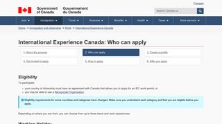 International Experience Canada: Who can apply - Cic