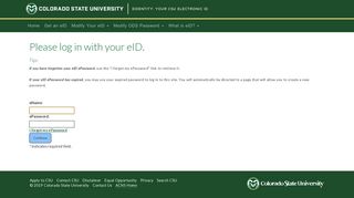 eID Modify - eIdentity - Colorado State University