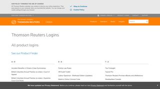 Log in to online services | Thomson Reuters