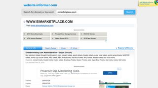 eimarketplace.com at WI. EventInventory.com Administration -- Login ...