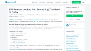 EIN Number Lookup NY: Everything You Need to Know - UpCounsel