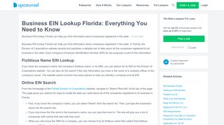 Business EIN Lookup Florida: Everything You Need to Know