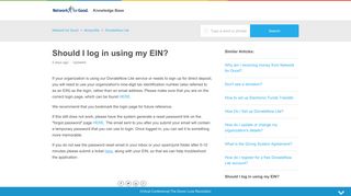 Should I log in using my EIN? – Network for Good