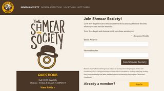 Einstein Bros Bagels - Join the Shmear Society