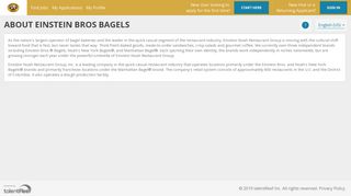 About Einstein Bros Bagels - talentReef Applicant Portal