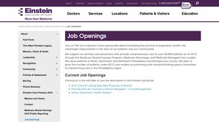 Job Openings - Einstein Health