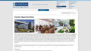 Albert Einstein College of Medicine, Inc. | Careers Center | Welcome