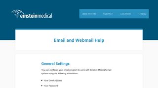 Email and Webmail Help - Einstein Medical