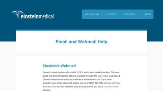 Einstein Webmail Help - Einstein Medical