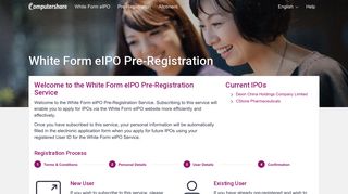 Pre-Registration - Computershare - White Form eIPO