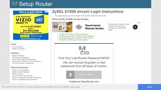 How to Login to the ZyXEL D1000 eircom - SetupRouter