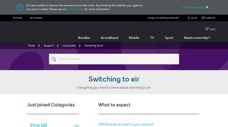 Support | Switching to eir | eir.ie