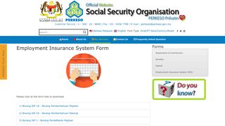 Employment Insurance System (EIS) - Perkeso