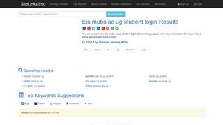 Eis mubs ac ug student login Results For Websites Listing