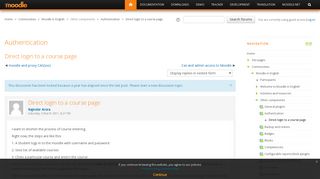 Moodle in English: Direct login to a course page - Moodle.org