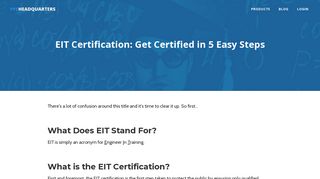 EIT Certification: Get Certified in 5 Easy Steps - PPE Headquarters