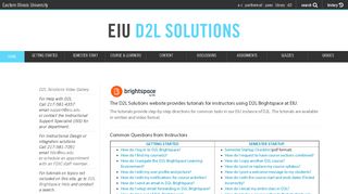 Eastern Illinois University :: D2L Solutions