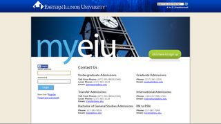 Eastern Illinois University :: Admissions -- My EIU Login Page