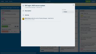 EIV login; HUD secure system on Property Manager To Do List - Trello