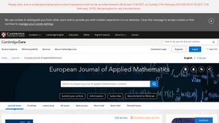 European Journal of Applied Mathematics | Cambridge Core