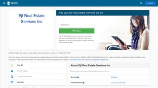 Ejf Real Estate Services Inc: Login, Bill Pay, Customer Service and ...