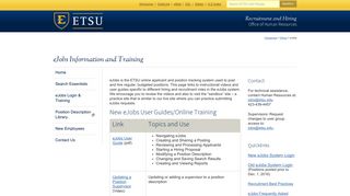 eJobs Information - East Tennessee State University