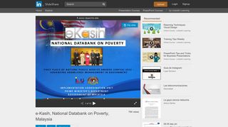 e-Kasih, National Databank on Poverty, Malaysia - SlideShare
