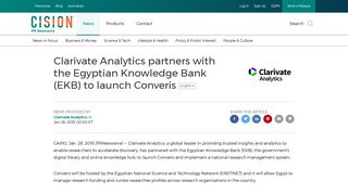 Clarivate Analytics partners with the Egyptian Knowledge Bank (EKB ...